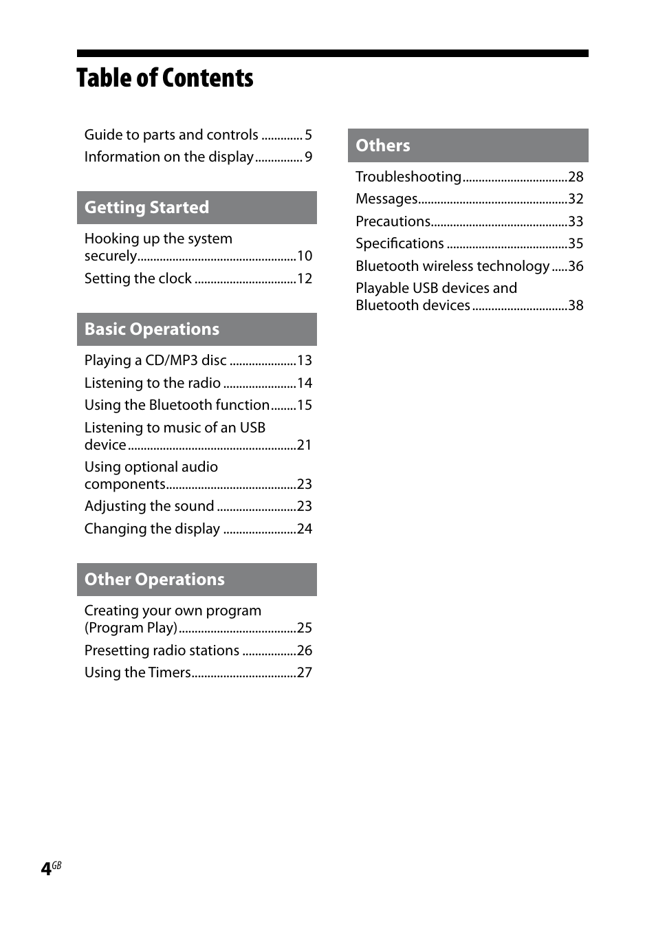 Sony CMT-HX5BT User Manual | Page 4 / 40