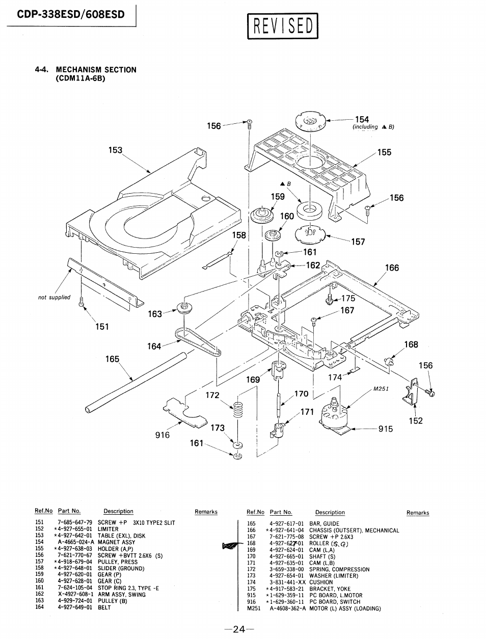 4. mechanism section (cdm11a-6b) | Sony cdp 338esd User Manual | Page 14 / 20