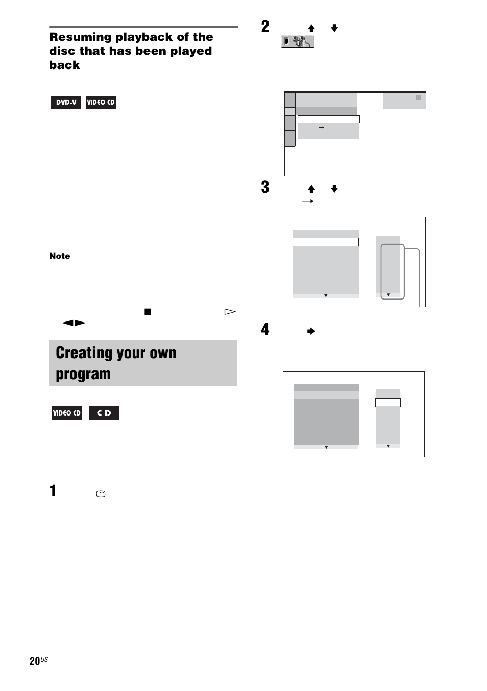 Creating your own program, Program play | Sony FST-ZX100D User Manual | Page 20 / 96