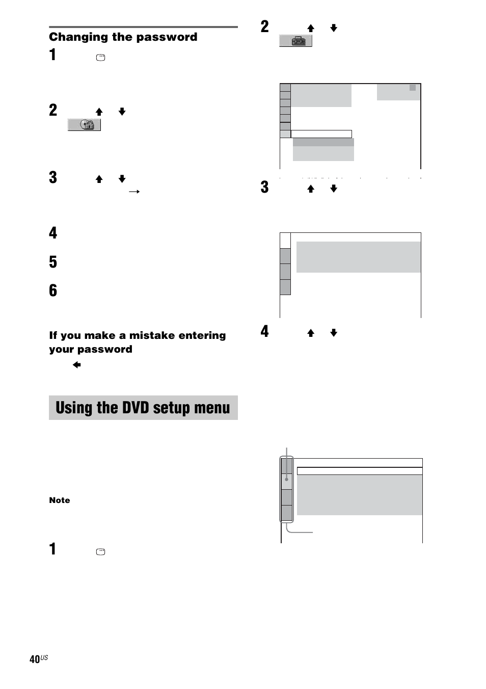 Using the dvd setup menu | Sony FST-ZX100D User Manual | Page 40 / 96