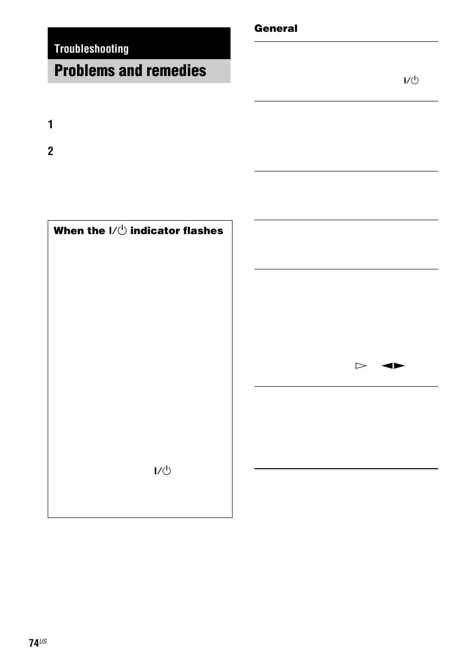 Troubleshooting, Problems and remedies | Sony FST-ZX100D User Manual | Page 74 / 96