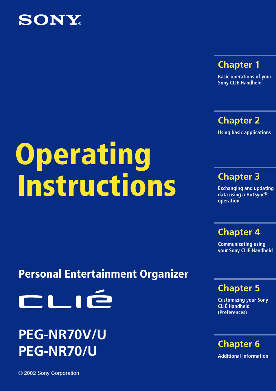 Sony CLIE PEG-NR70V/U User Manual | 224 pages