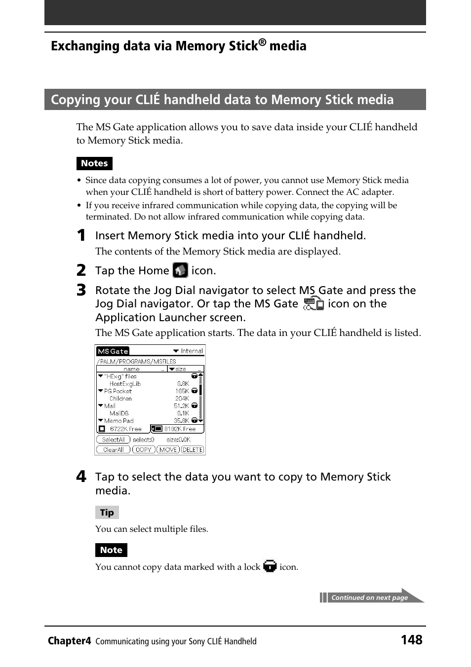 Sony CLIE PEG-NR70V/U User Manual | Page 148 / 224