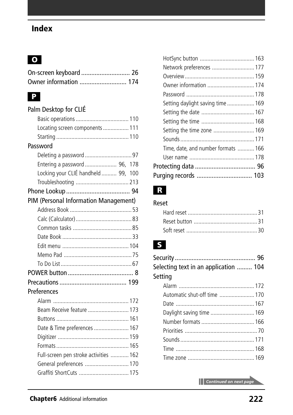 Index | Sony CLIE PEG-NR70V/U User Manual | Page 222 / 224