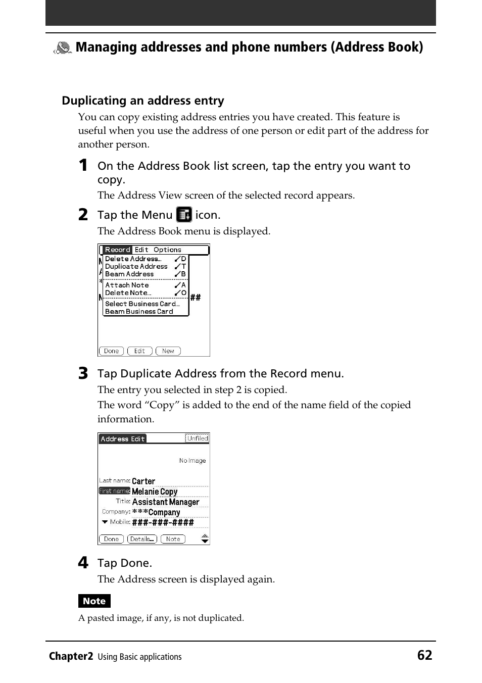 Sony CLIE PEG-NR70V/U User Manual | Page 62 / 224