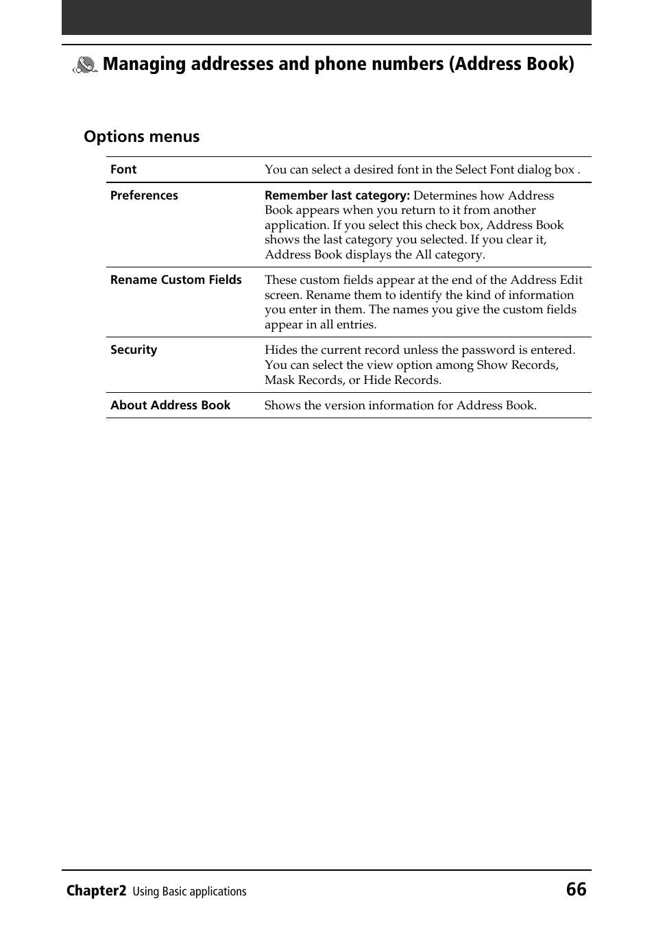 Sony CLIE PEG-NR70V/U User Manual | Page 66 / 224