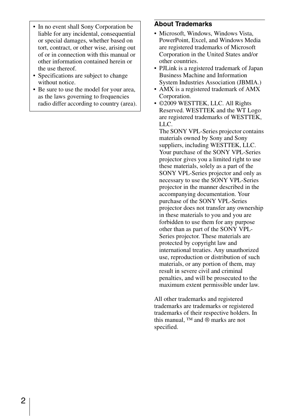 Sony 4-125-572-12 (1) User Manual | Page 2 / 47