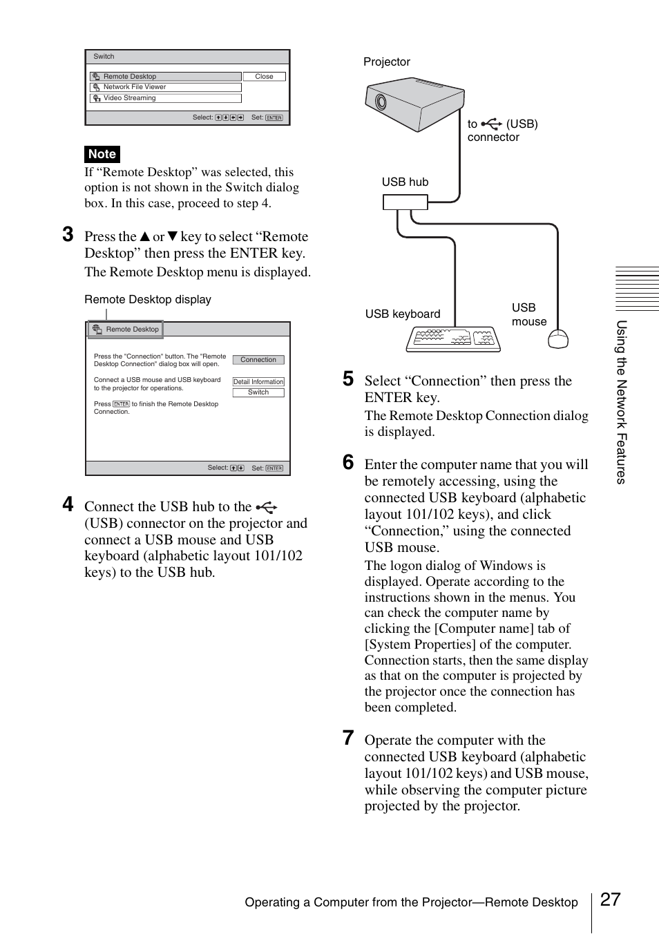 Press the, Select “connection” then press the enter key | Sony 4-125-572-12 (1) User Manual | Page 27 / 47