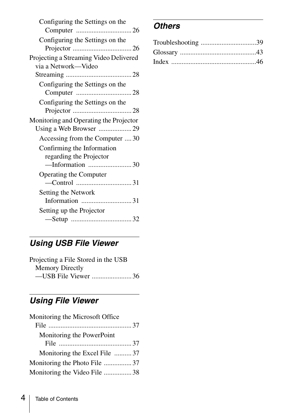 Using usb file viewer, Using file viewer, Others | Sony 4-125-572-12 (1) User Manual | Page 4 / 47