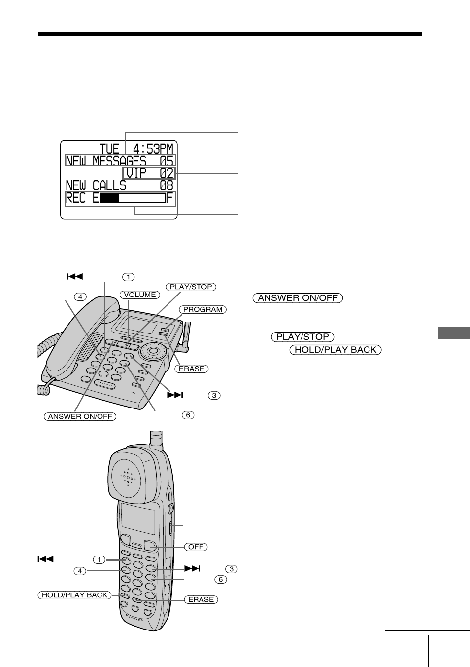 Playing back messages, When you come home | Sony SPP-A2480 User Manual | Page 61 / 88