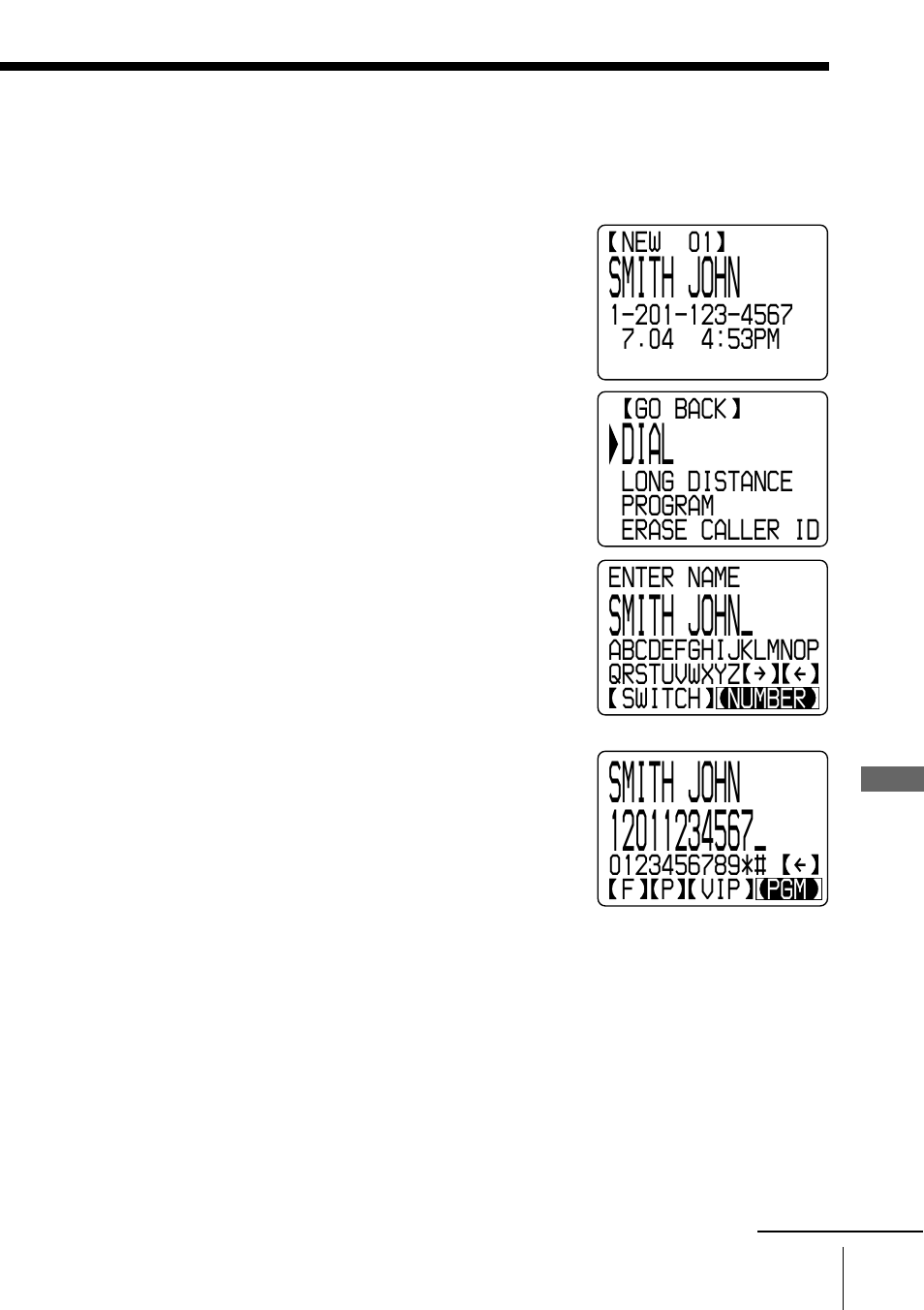 Smith john, Dial | Sony SPP-A2480 User Manual | Page 75 / 88