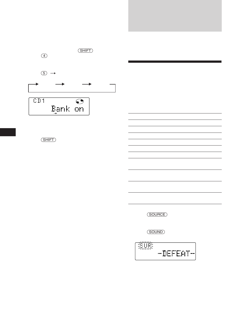 Selecting a surround menu | Sony CDX-C780 User Manual | Page 26 / 40