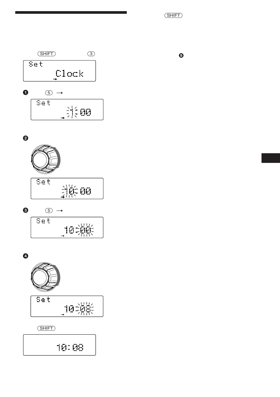 Setting the clock | Sony CDX-C780 User Manual | Page 7 / 40