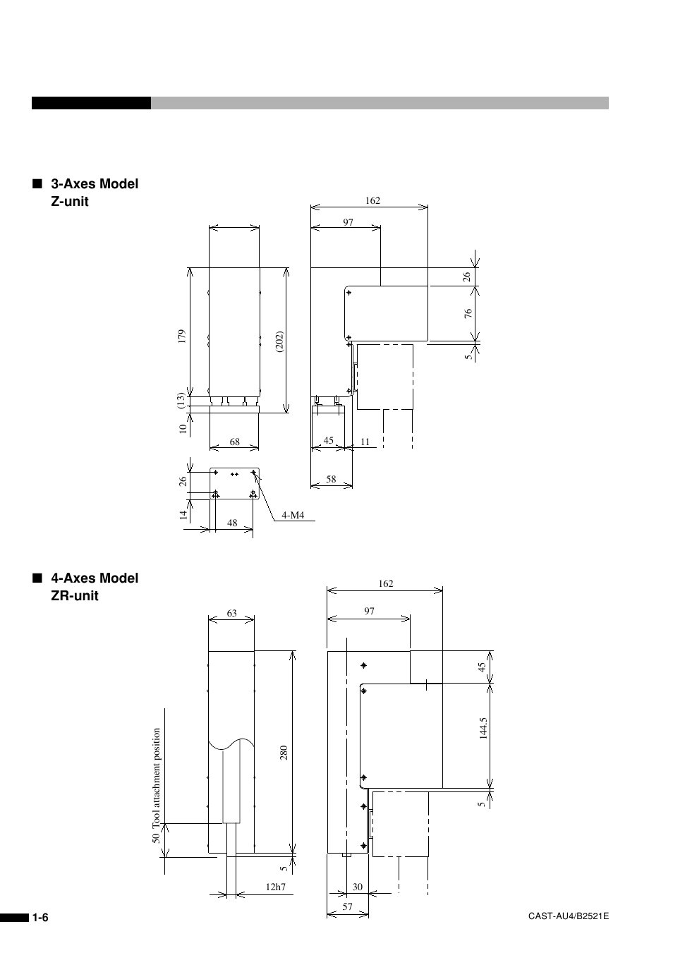 Axes model z-unit ■ 4-axes model zr-unit | Sony B2521E User Manual | Page 19 / 65