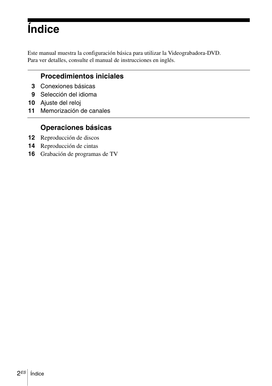 Índice | Sony SLV-D271PDVD User Manual | Page 116 / 132