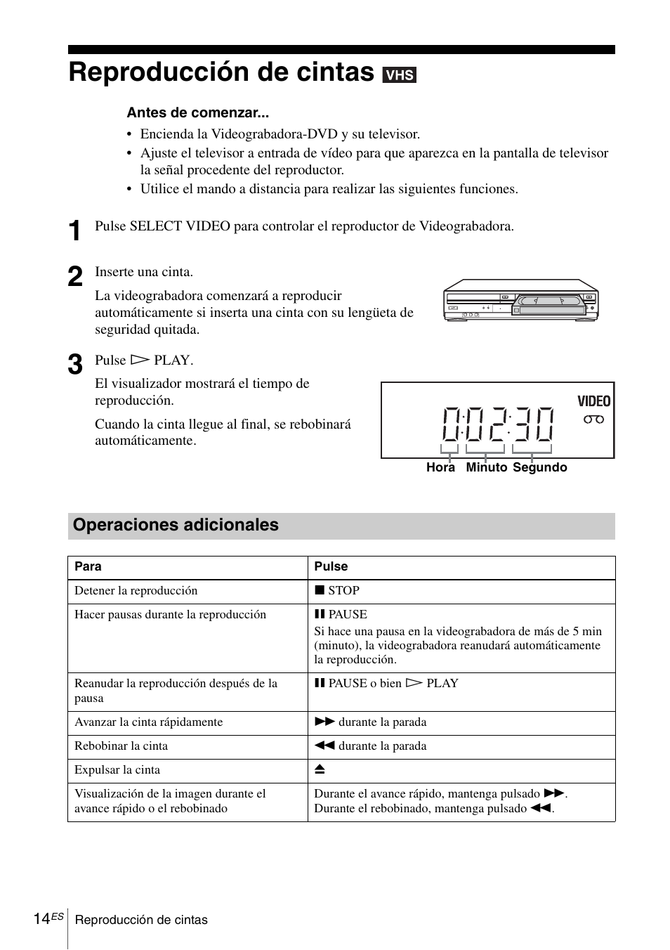 Reproducción de cintas | Sony SLV-D271PDVD User Manual | Page 128 / 132