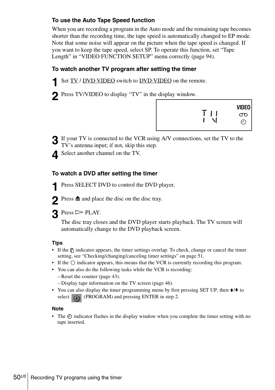 Sony SLV-D271PDVD User Manual | Page 50 / 132