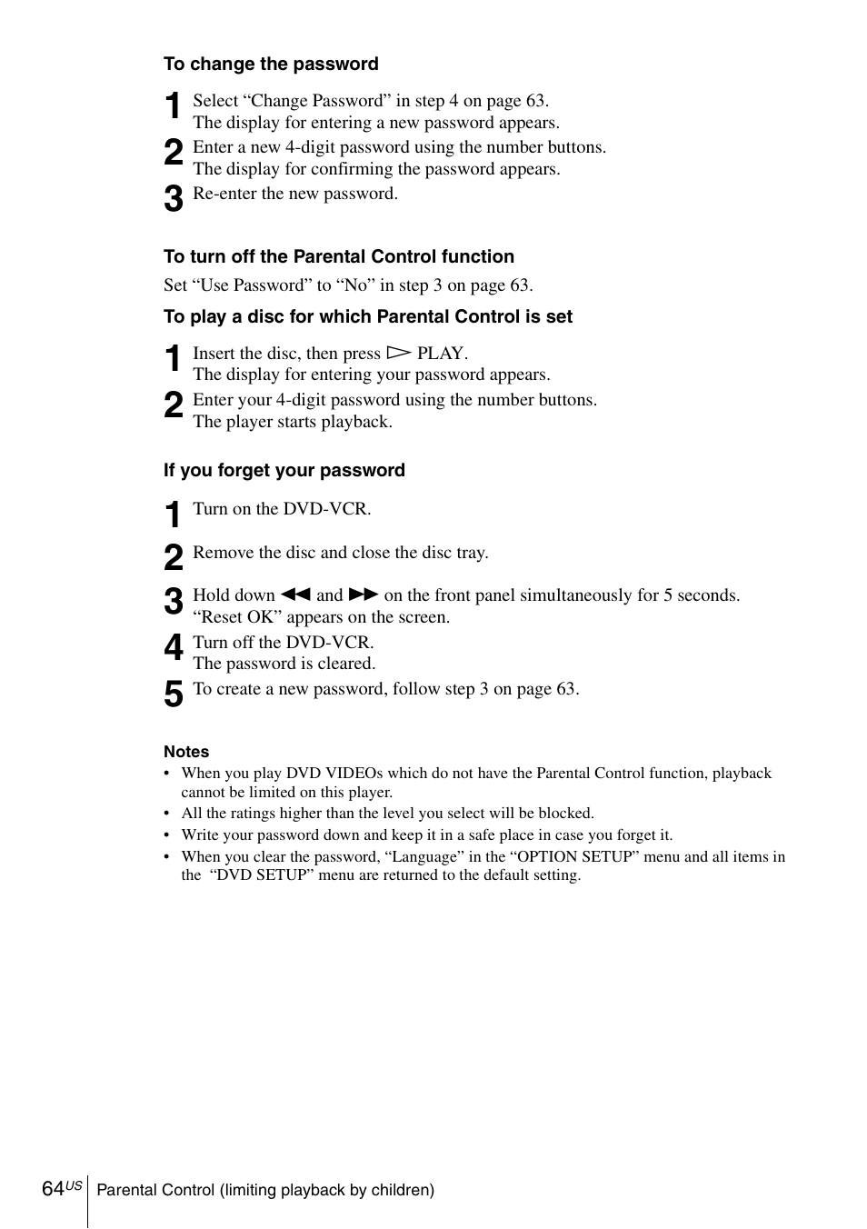 Sony SLV-D271PDVD User Manual | Page 64 / 132
