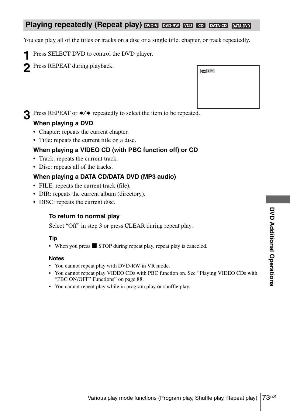 Sony SLV-D271PDVD User Manual | Page 73 / 132