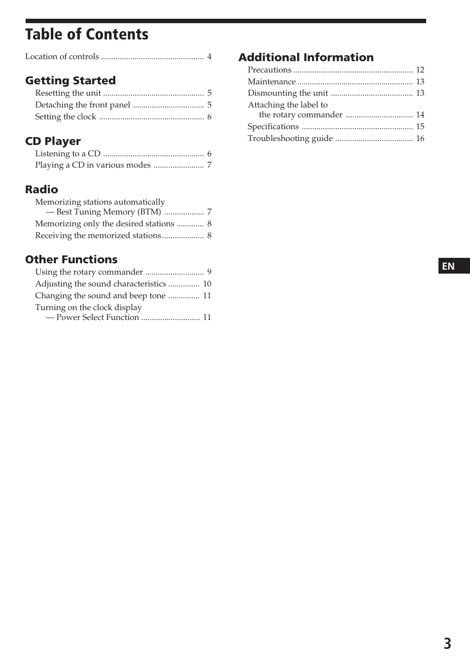 Sony CDX-3180 User Manual | Page 3 / 68