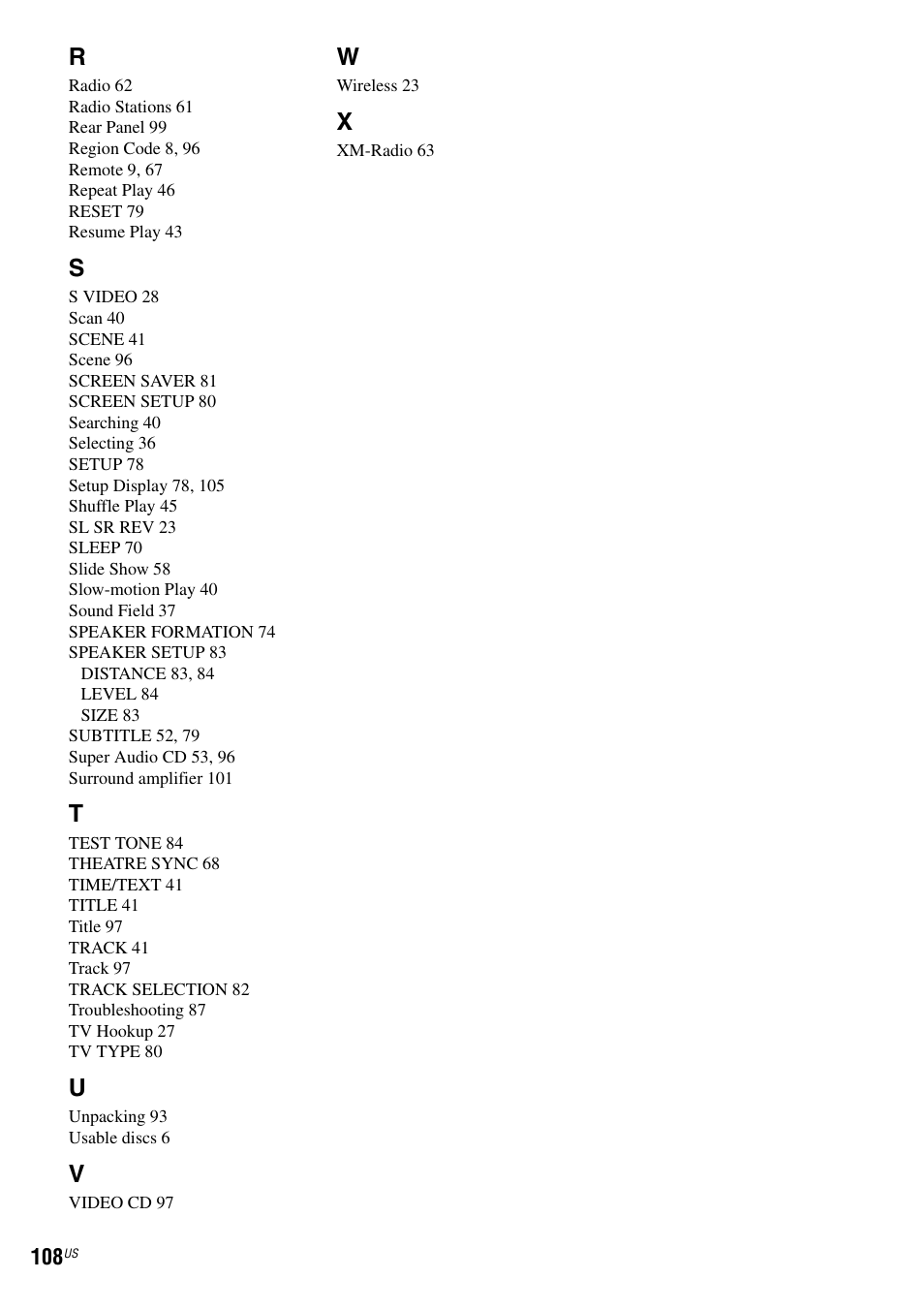 Sony DAV-FX900W User Manual | Page 108 / 112