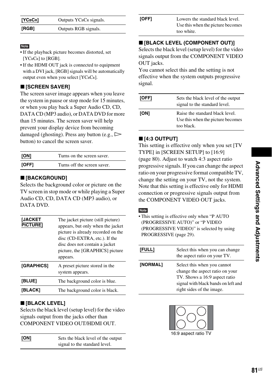 Ad v a nc ed settings and adjus tments | Sony DAV-FX900W User Manual | Page 81 / 112