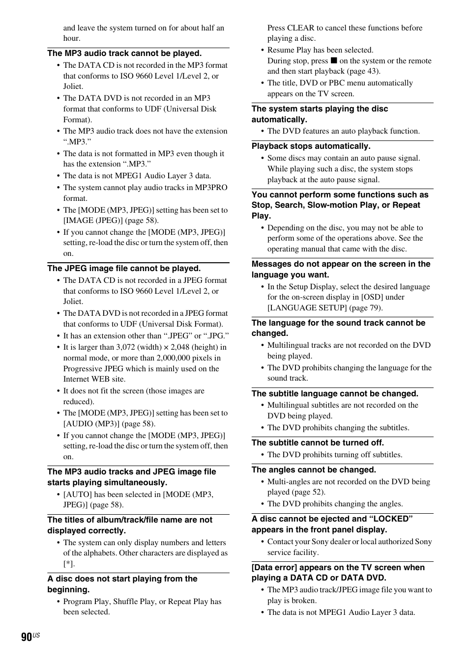 Sony DAV-FX900W User Manual | Page 90 / 112