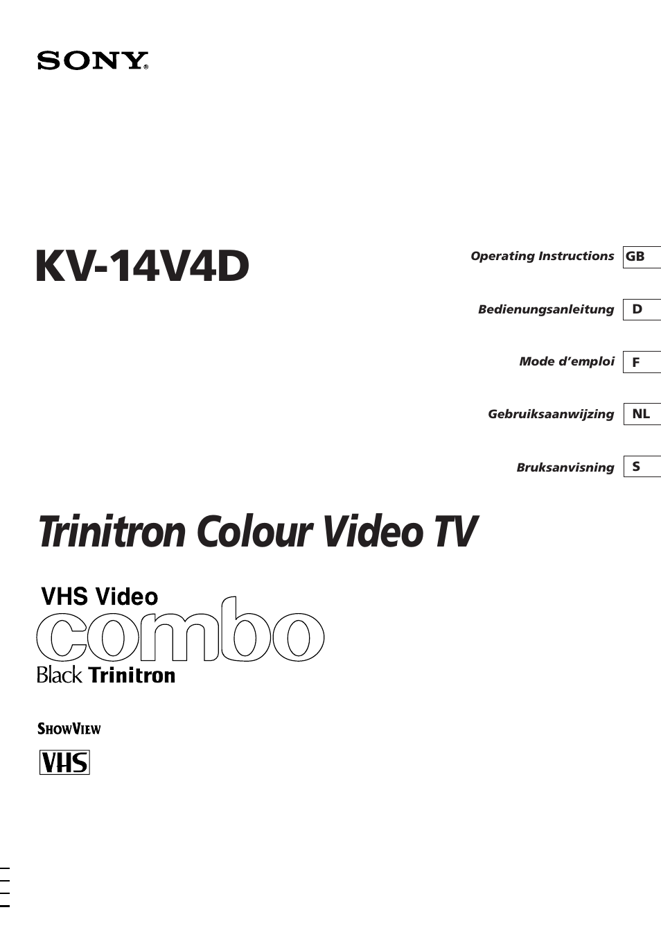 Sony Trinitron KV-14V4D User Manual | 210 pages