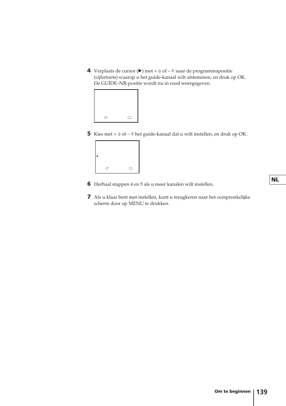 Om te beginnen | Sony Trinitron KV-14V4D User Manual | Page 139 / 210