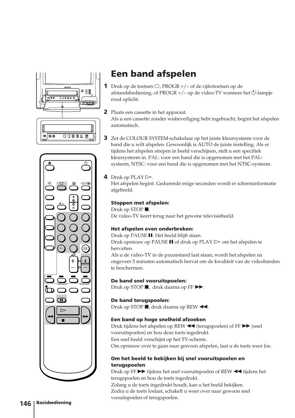 Een band afspelen | Sony Trinitron KV-14V4D User Manual | Page 146 / 210