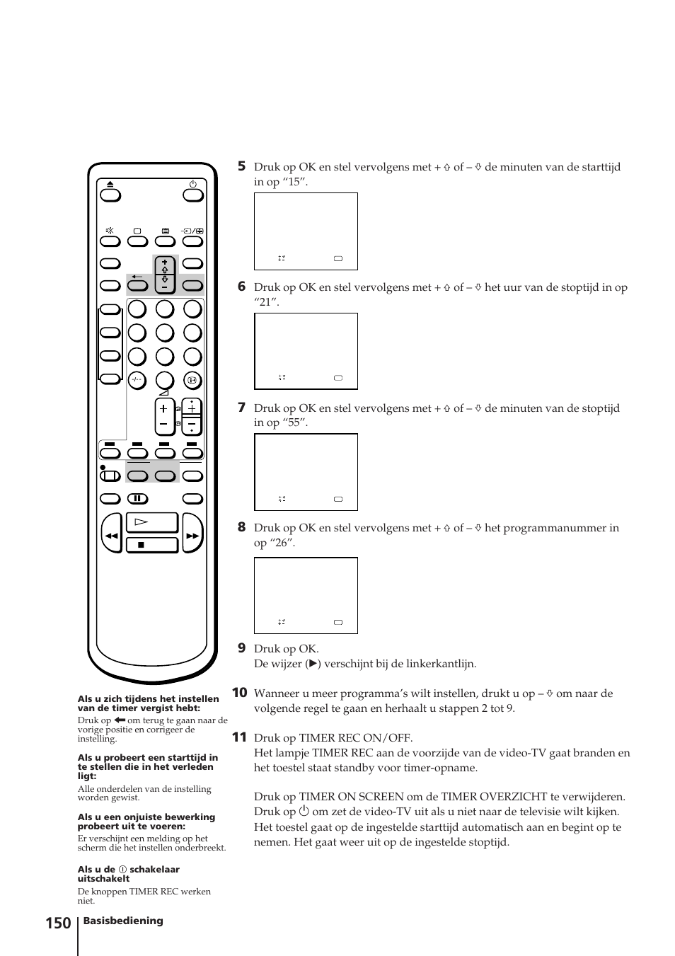 Basisbediening | Sony Trinitron KV-14V4D User Manual | Page 150 / 210