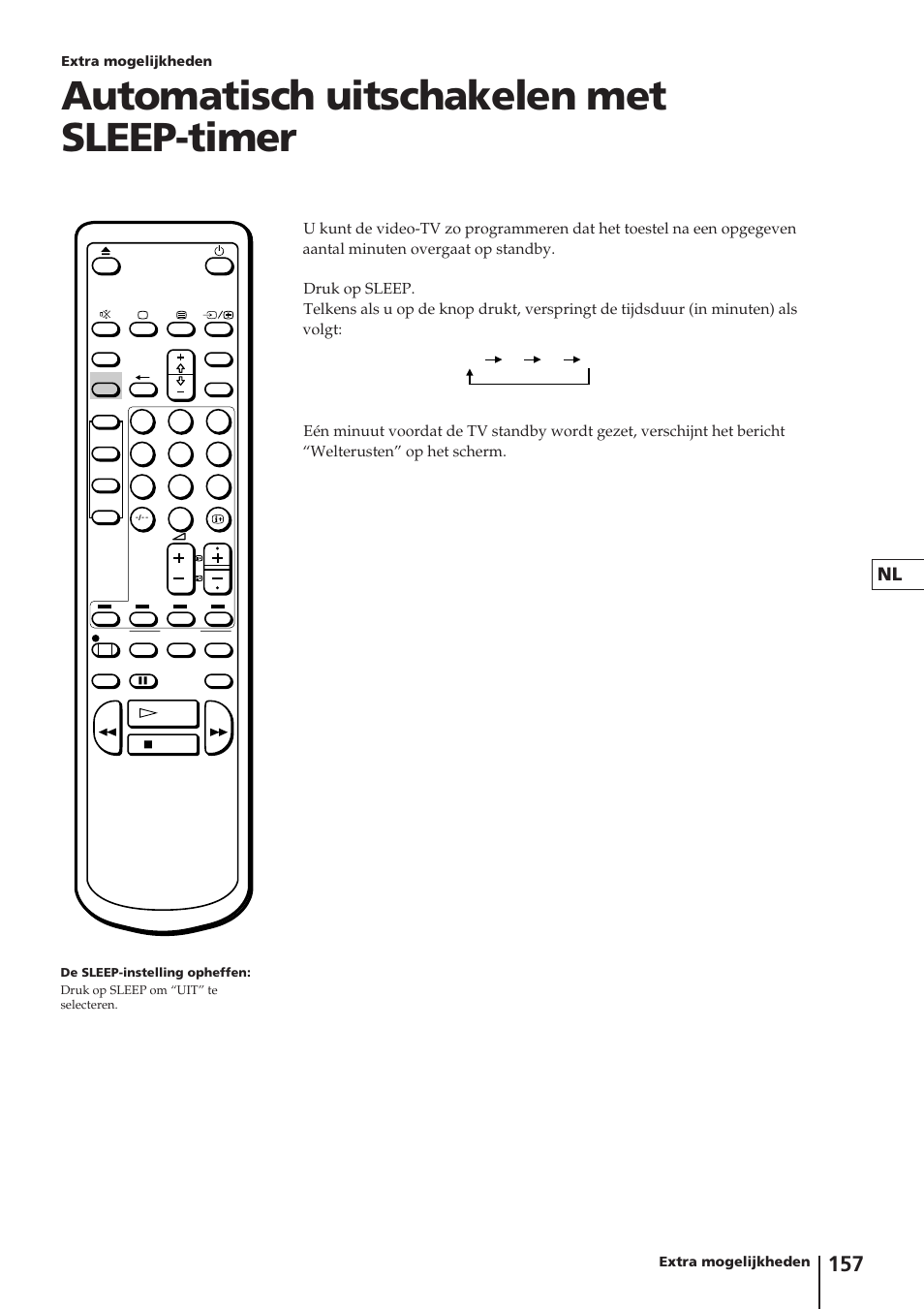 Automatisch uitschakelen met sleep-timer | Sony Trinitron KV-14V4D User Manual | Page 157 / 210