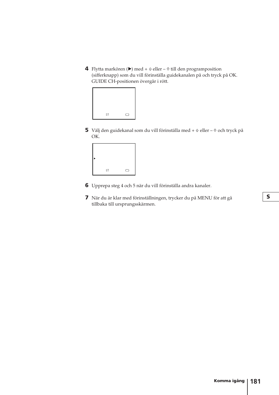 Komma igång | Sony Trinitron KV-14V4D User Manual | Page 181 / 210