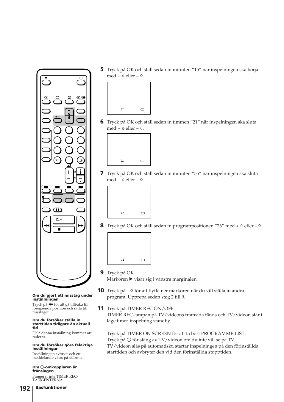 Basfunktioner | Sony Trinitron KV-14V4D User Manual | Page 192 / 210