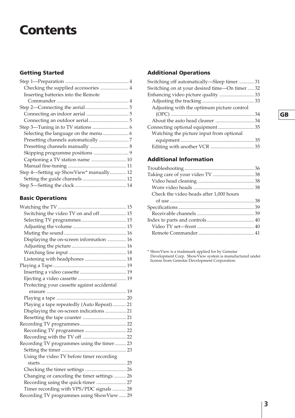 Sony Trinitron KV-14V4D User Manual | Page 3 / 210