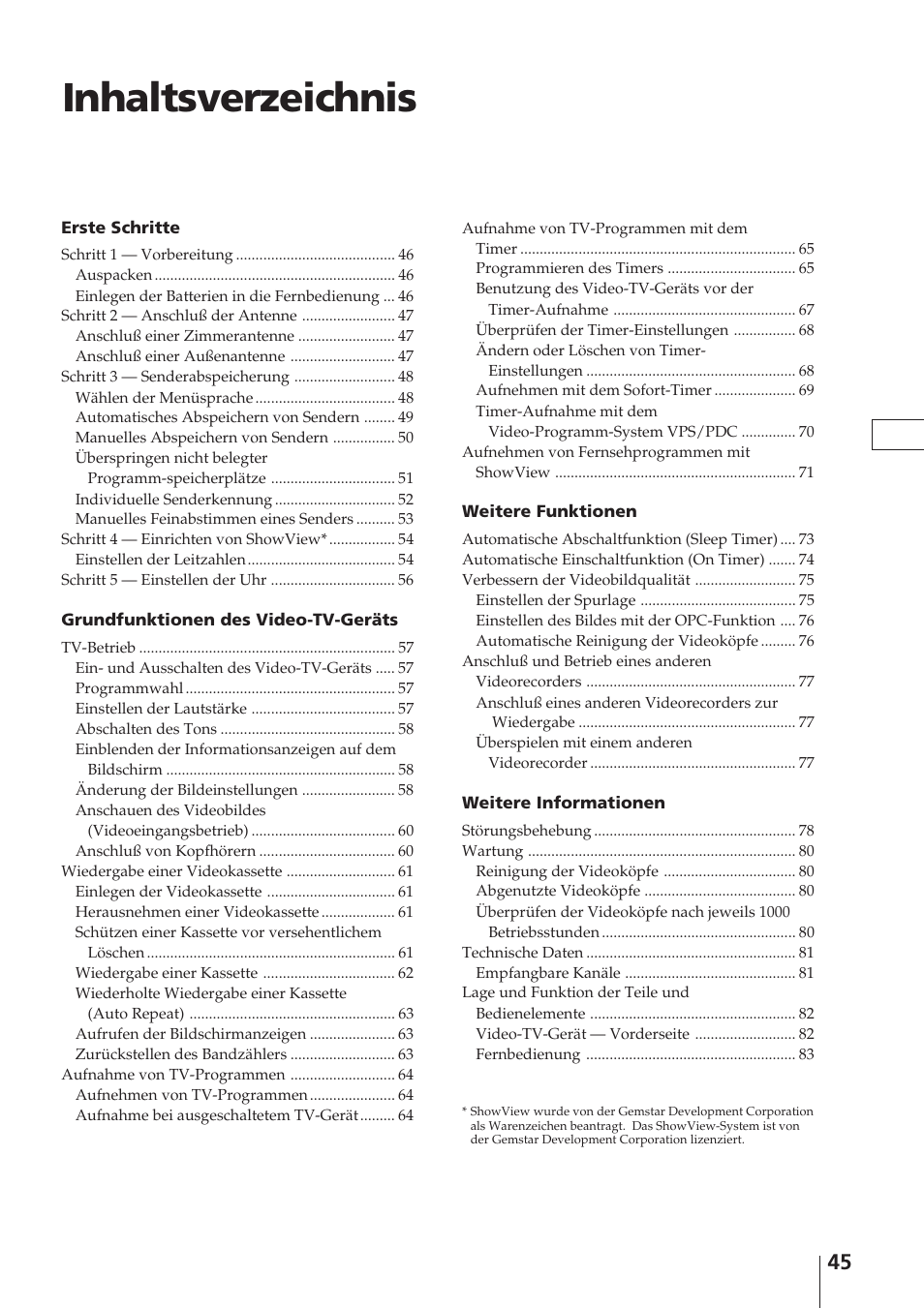 Sony Trinitron KV-14V4D User Manual | Page 45 / 210
