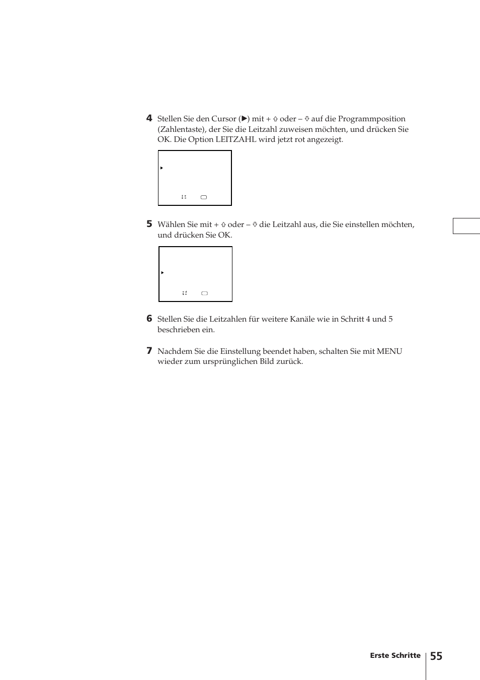 Erste schritte | Sony Trinitron KV-14V4D User Manual | Page 55 / 210