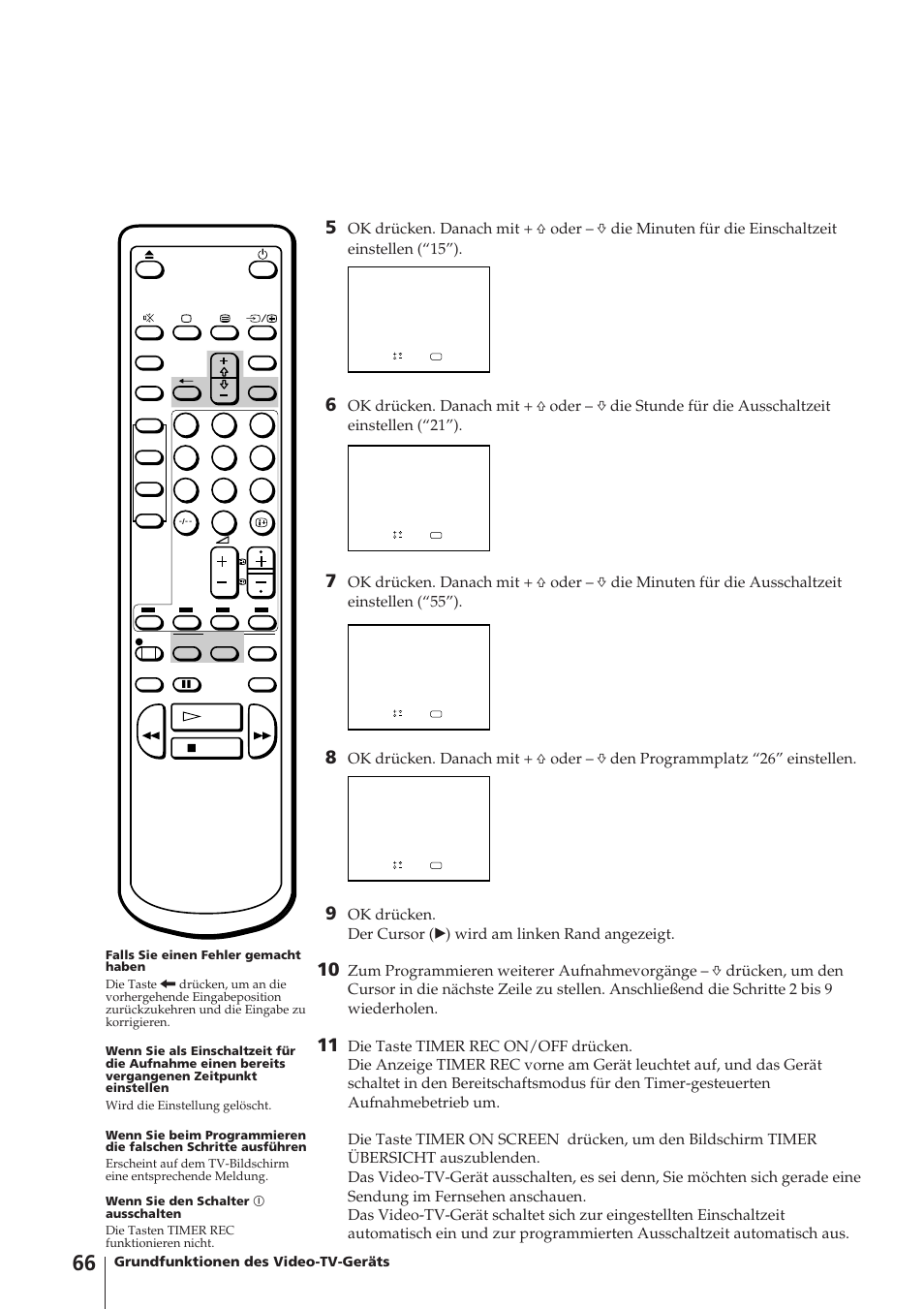 Grundfunktionen des video-tv-geräts | Sony Trinitron KV-14V4D User Manual | Page 66 / 210
