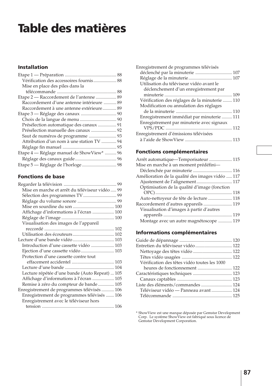 Sony Trinitron KV-14V4D User Manual | Page 87 / 210