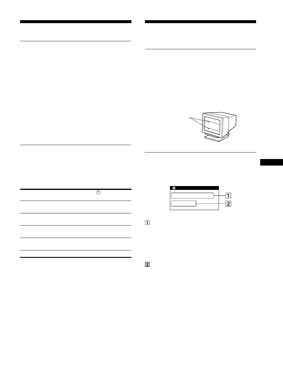 Technical features, Preset and user modes, Power saving function | Troubleshooting, If thin lines appear on your screen (damper wires), On-screen messages | Sony GDM-F400T9 User Manual | Page 15 / 84