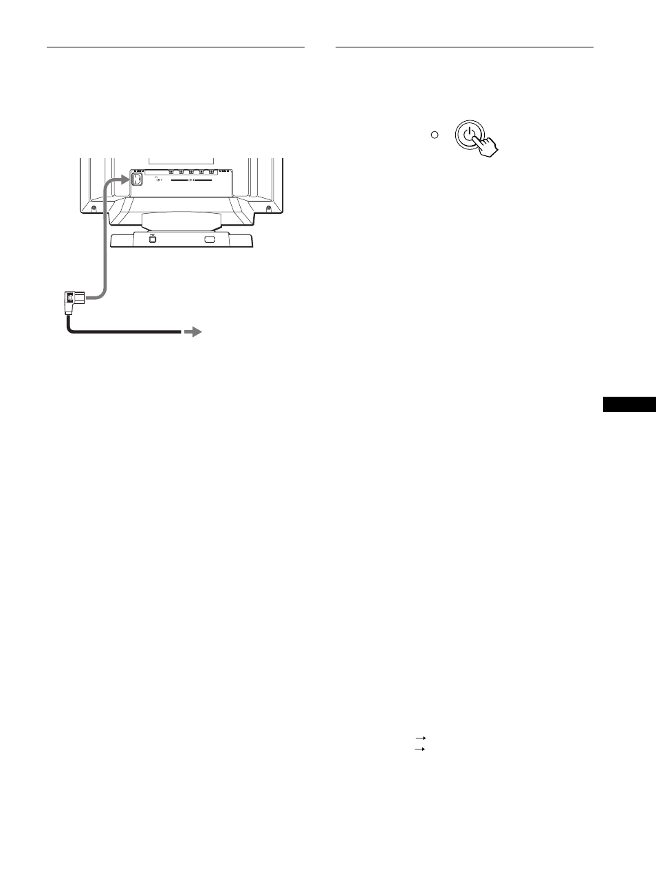 2e étape: branchez le cordon d’alimentation | Sony GDM-F400T9 User Manual | Page 23 / 84