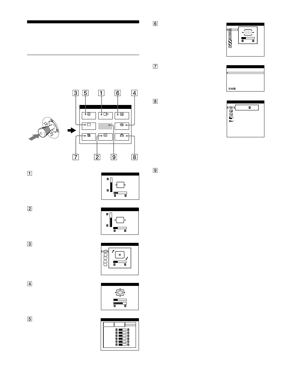 Einstellen des monitors, Navigieren in den menüs | Sony GDM-F400T9 User Manual | Page 42 / 84