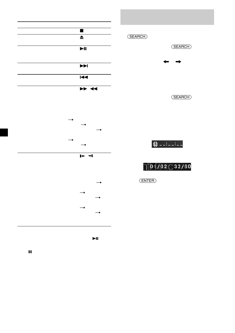 Searching a chapter/title/track directly, Operation for playback | Sony MV-65ST User Manual | Page 14 / 112