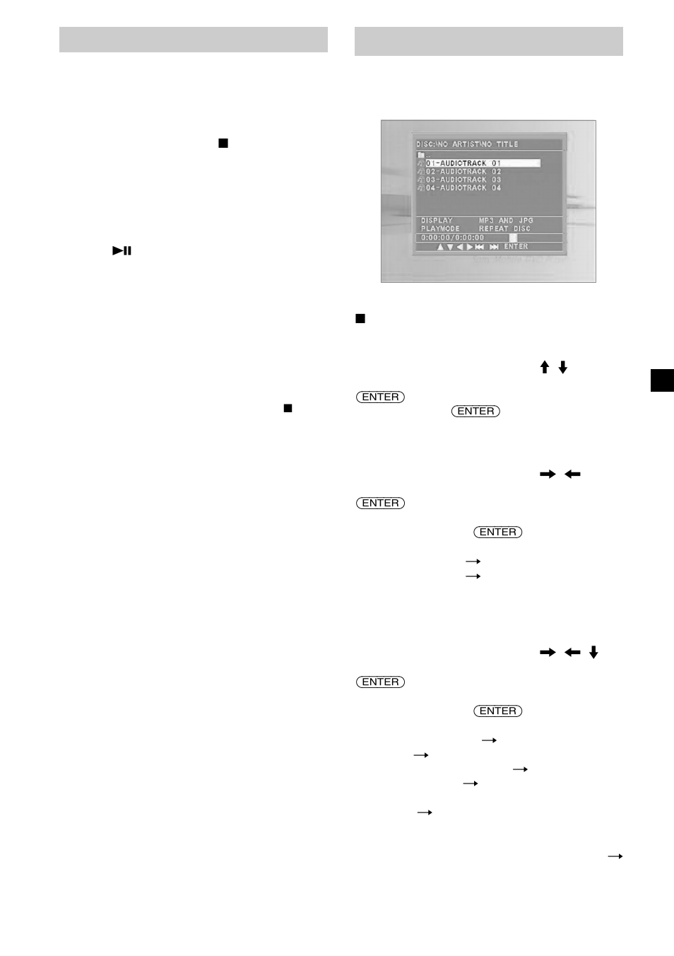 Resume playback, Using mp3/jpg menu | Sony MV-65ST User Manual | Page 15 / 112