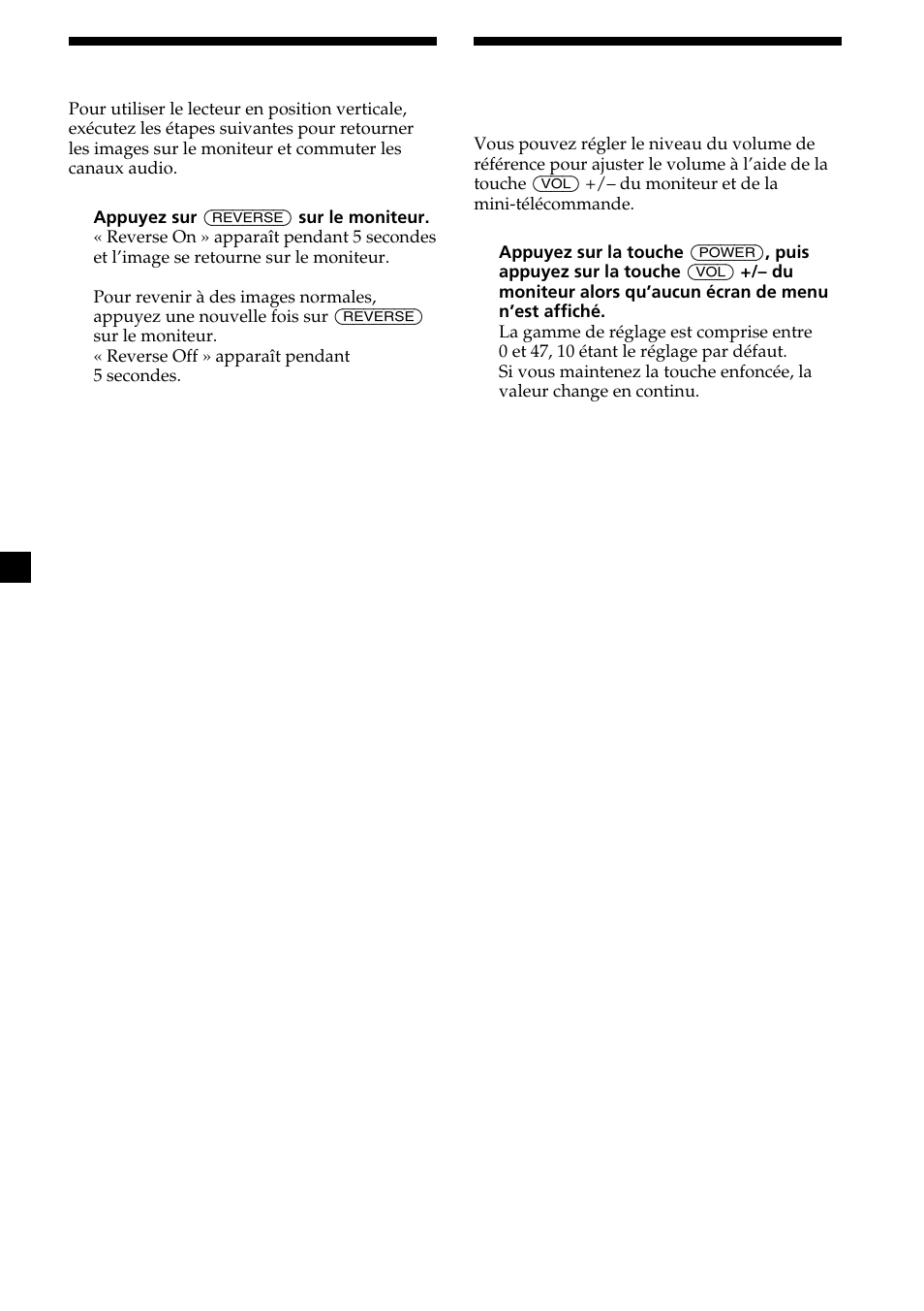 Retourner l’image, Réglage du volume de référence, 30 réglage du volume de référence | Sony MV-65ST User Manual | Page 66 / 112