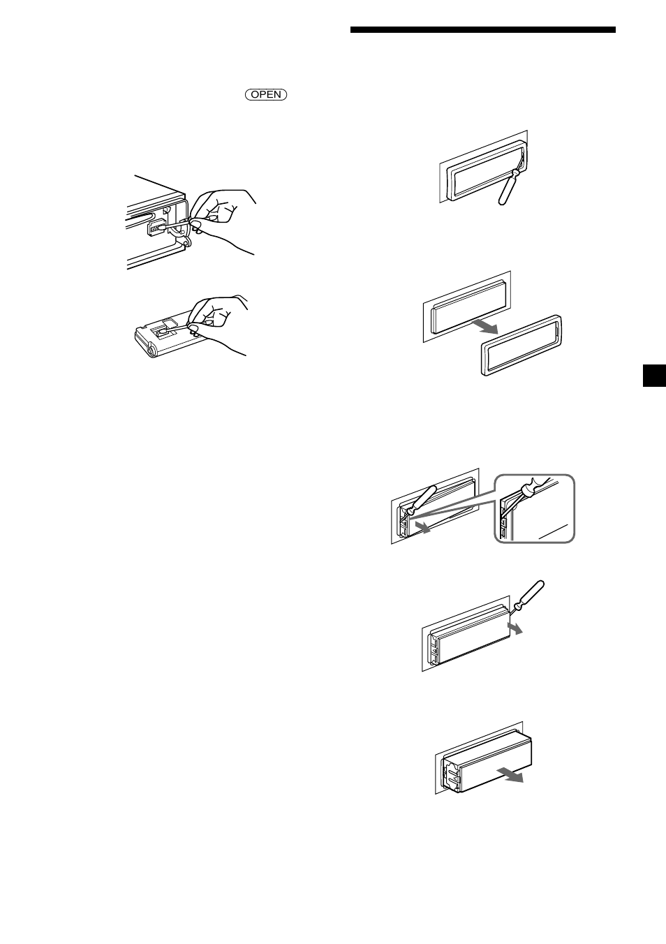 25 dismounting the unit | Sony CDX-C7050X User Manual | Page 25 / 28