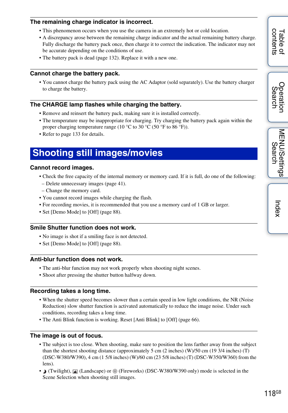 Shooting still images/movies | Sony Cyber-shot 4-162-397-11(1) User Manual | Page 118 / 137