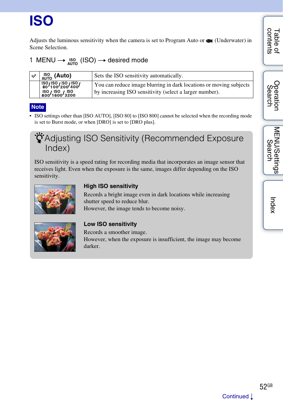 Sony Cyber-shot 4-162-397-11(1) User Manual | Page 52 / 137