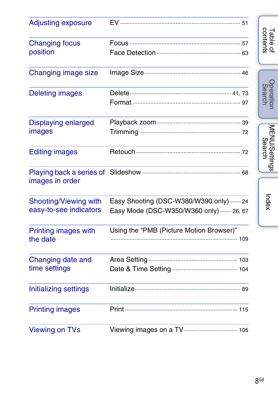 Sony Cyber-shot 4-162-397-11(1) User Manual | Page 8 / 137