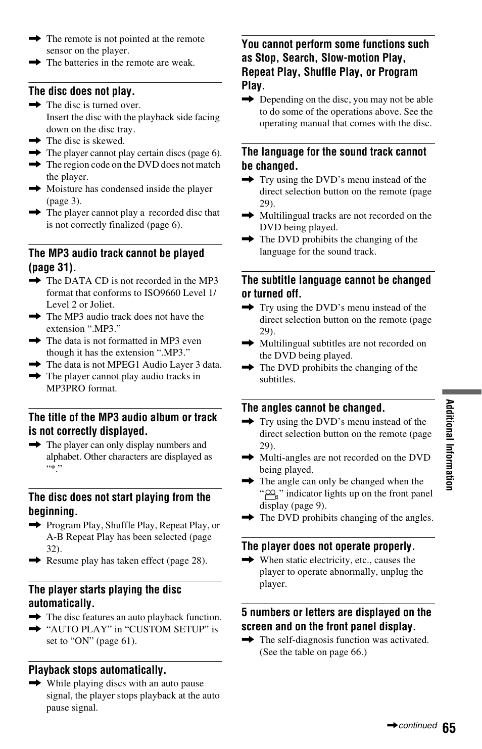 Sony DVP-NS725P User Manual | Page 65 / 72